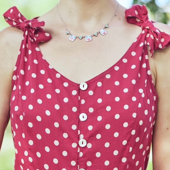 NWT April Cornell Molly Dot Dress Red Cream Size XXL / 1X - Picture 2 of 15